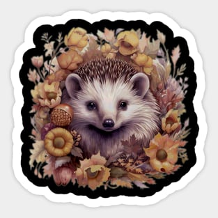 Pint-sized Paws Hedgehog Flowers, Stylish Tee for Wildlife Admirers Sticker